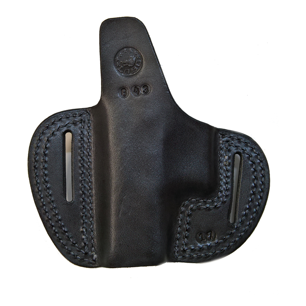 Vnější kožené opaskové pouzdro pro Glock 43 tmavé