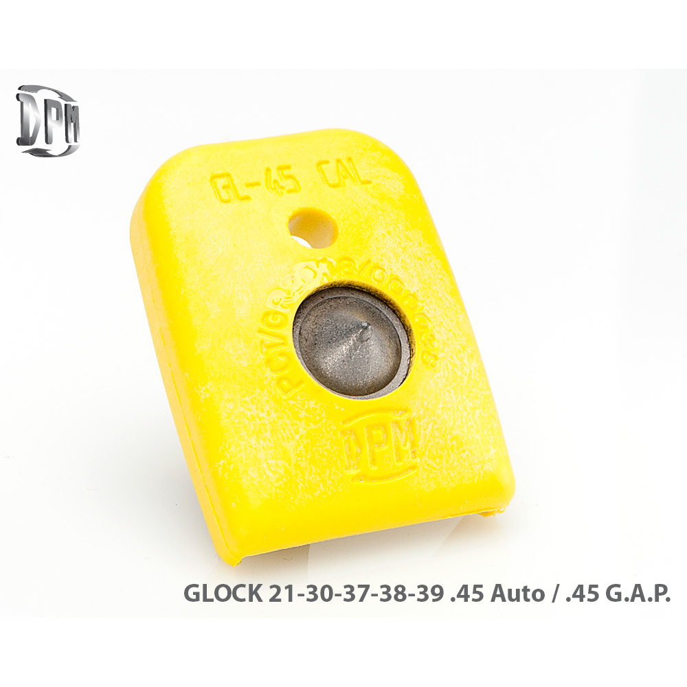 Polymerová patka na zásobník s rozbíječem oken pro Glock 21, 30, 37, 38, 39 (45Auto / .45 GAP) žlutá