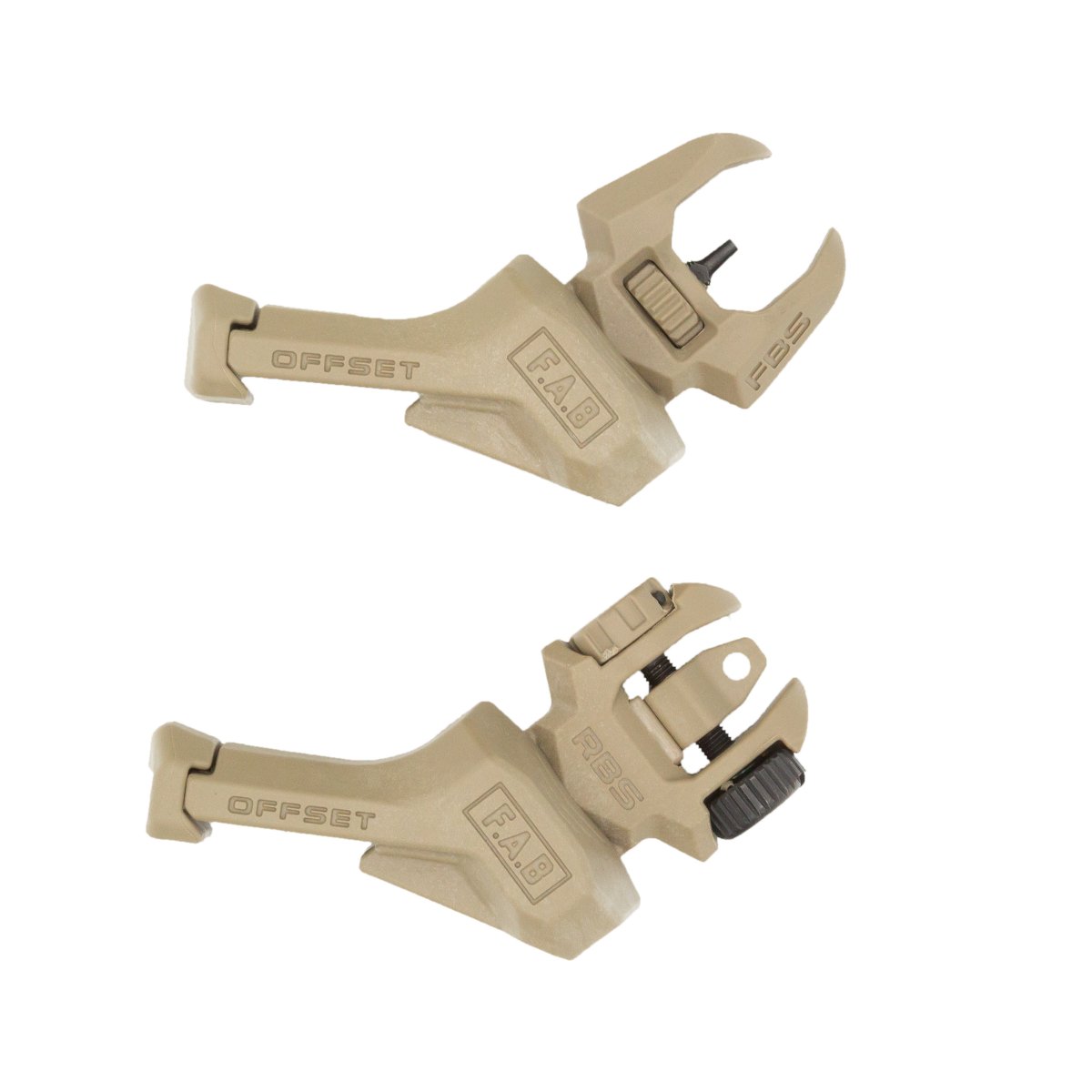 FAB FRBS Offset RH Front and Rear Sight Set - FDE