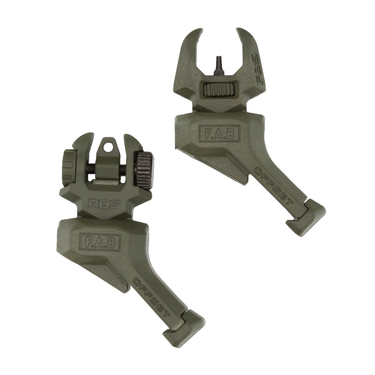 FAB FRBS Offset LH Front and Rear Sight Set - OD Green