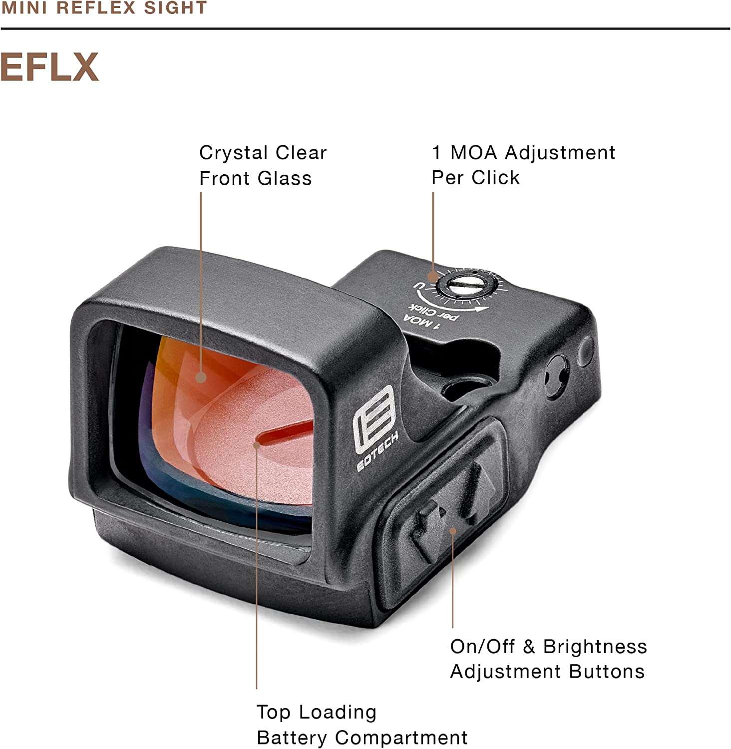 Pistolový kolimátor EOTECH EFLX Mini Reflex Sight - 3MOA - černý