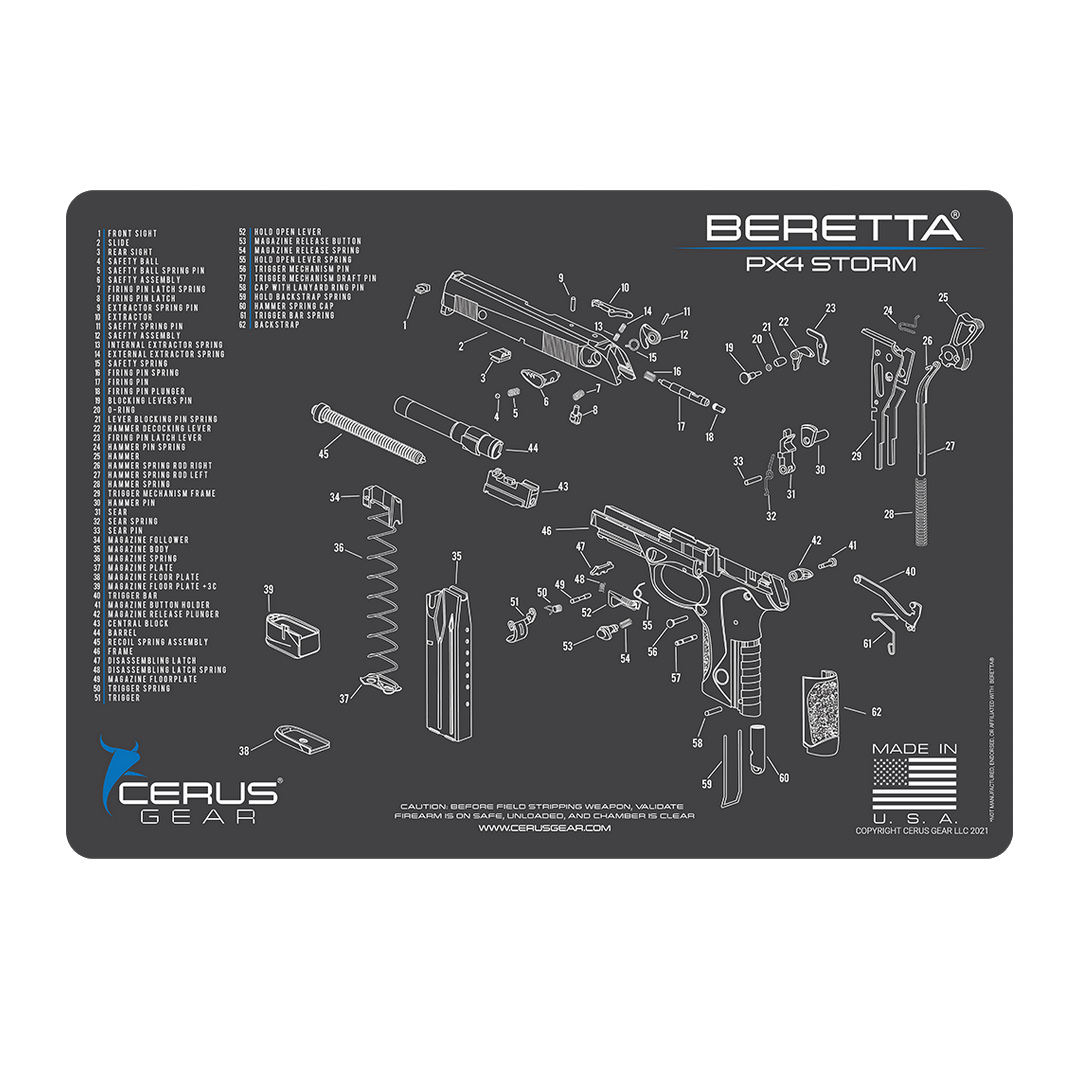 Cerus Gear Cleaning Mat for Beretta PX4 Pistols – Gray