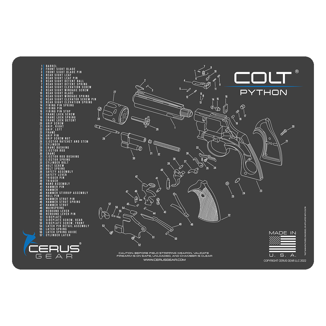 Cerus Gear Cleaning Mat for Colt Python Pistols – Gray