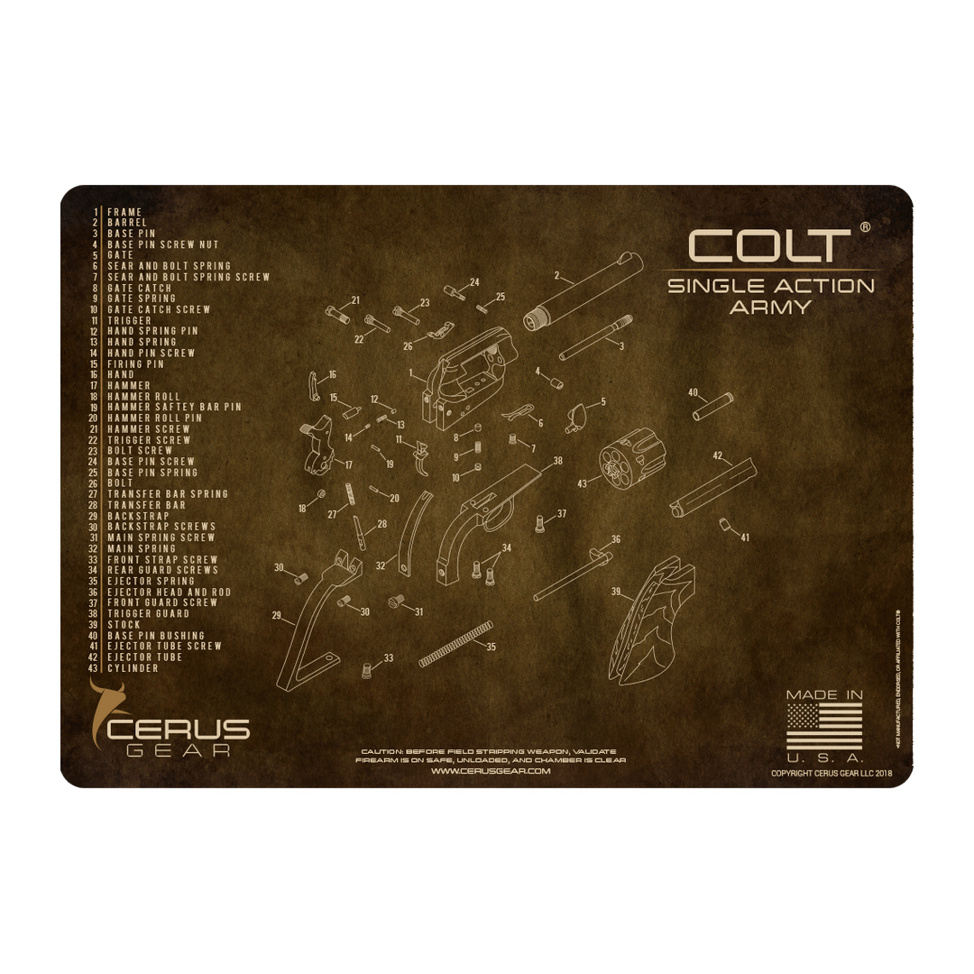 Cerus Gear Cleaning Mat for Colt Revolvers – Vibrant Tan