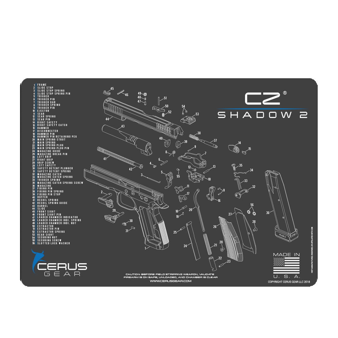 Podložka pro čištění zbraní CZ SHADOW 2 SCHEMATIC CHAR GRY