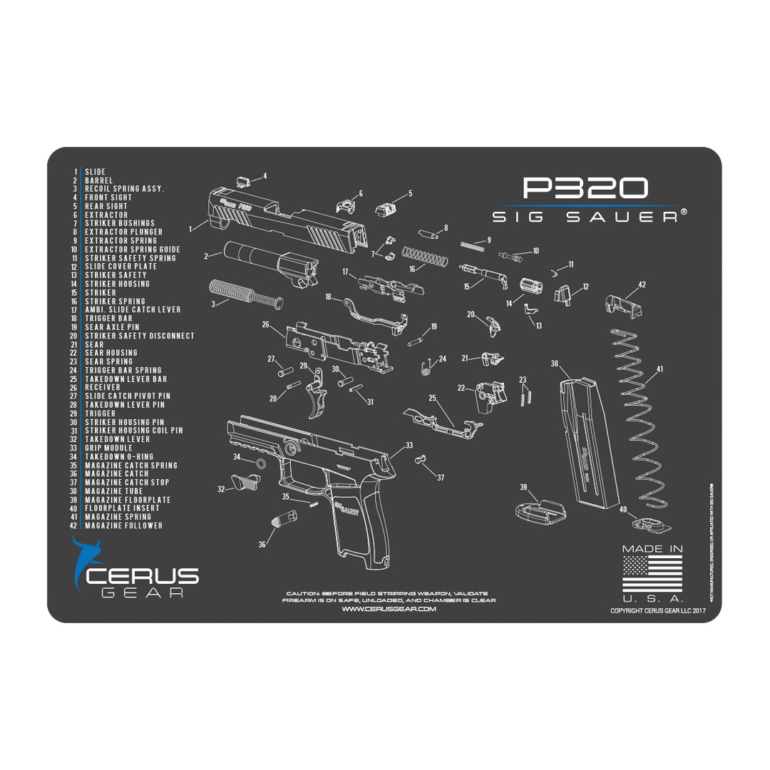 Podložka pro čištění zbraní SIG320 SCHEMATIC CHAR GRAY