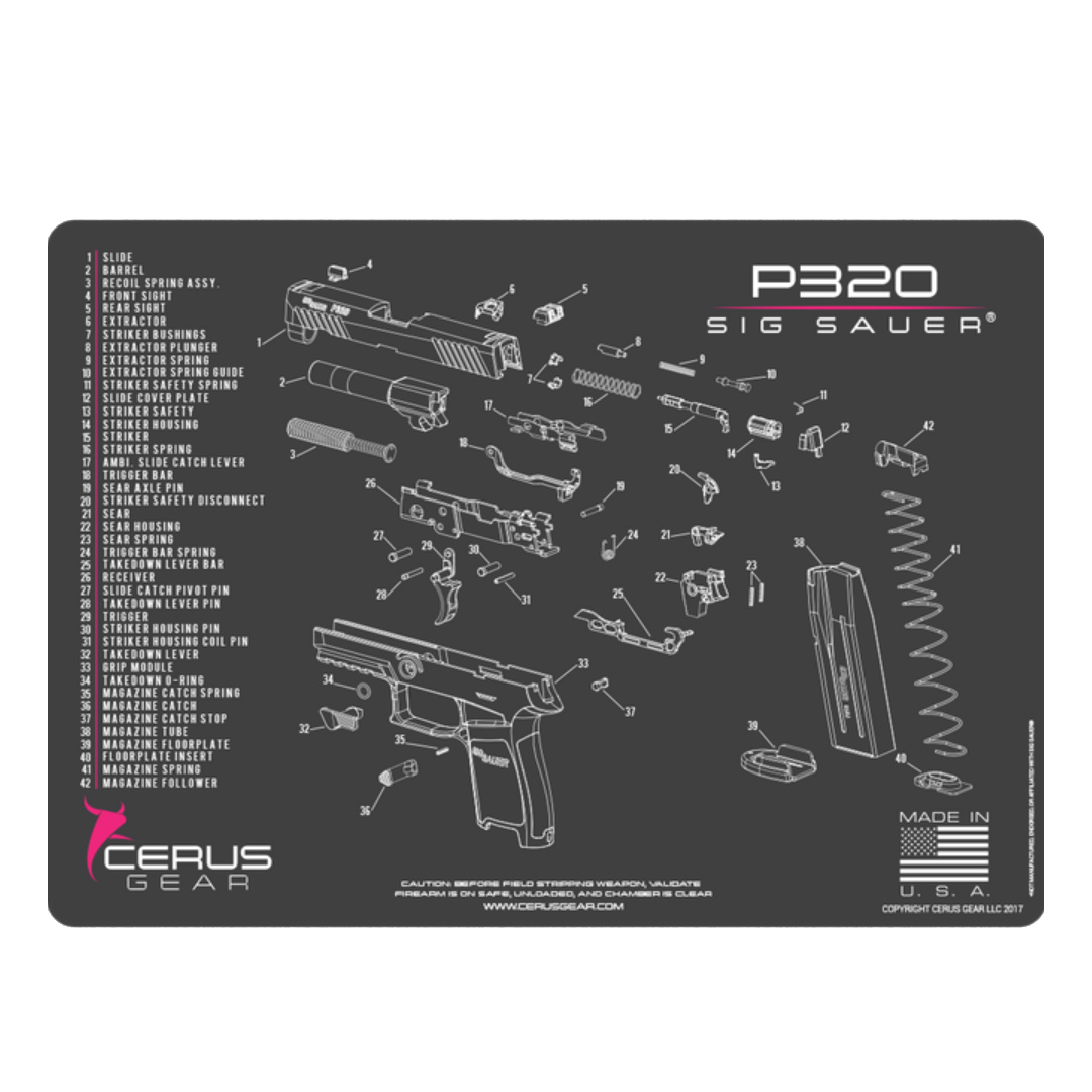 Podložka pro čištění zbraní SIG320 SCHEMATIC PINK