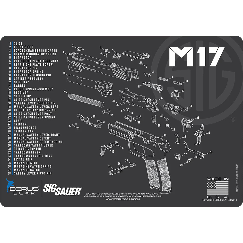 Podložka pro čištění zbraní LICENSED SIG M17 SCHEMATIC GRAY
