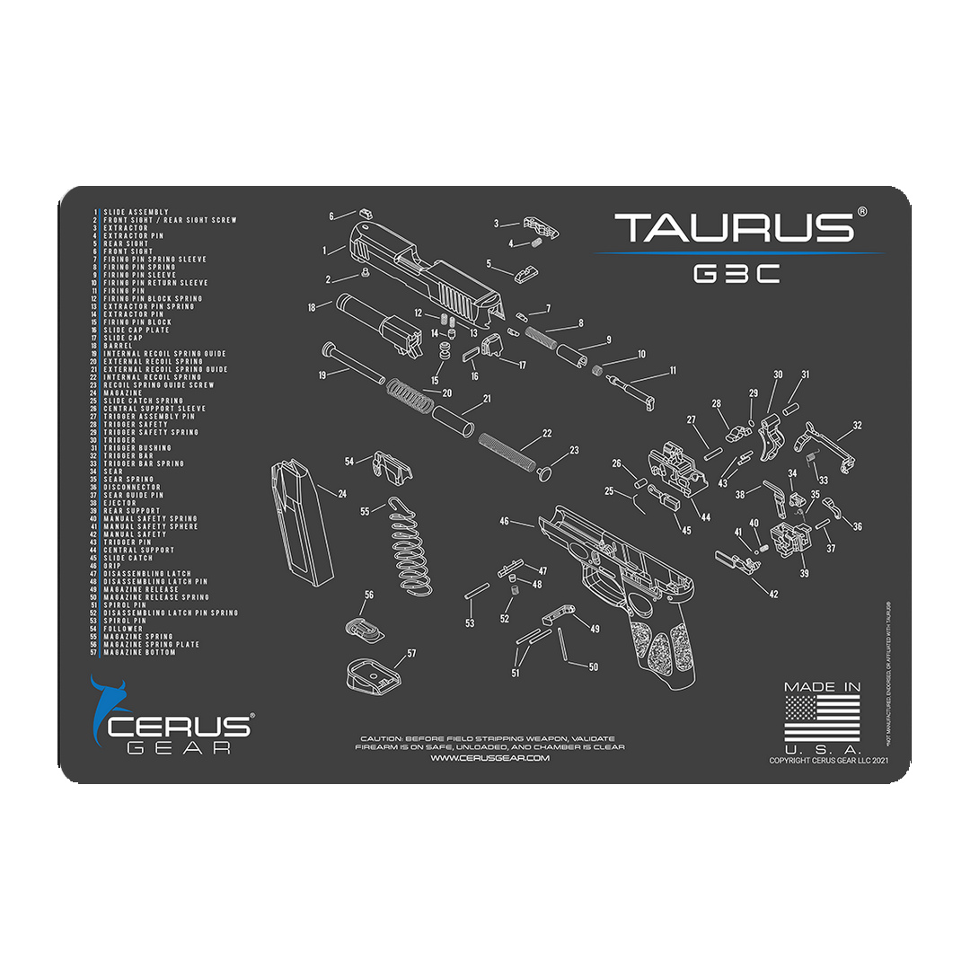 Podložka pro čištění zbraní TAURUS G3C SCHEMATIC CHAR GRAY