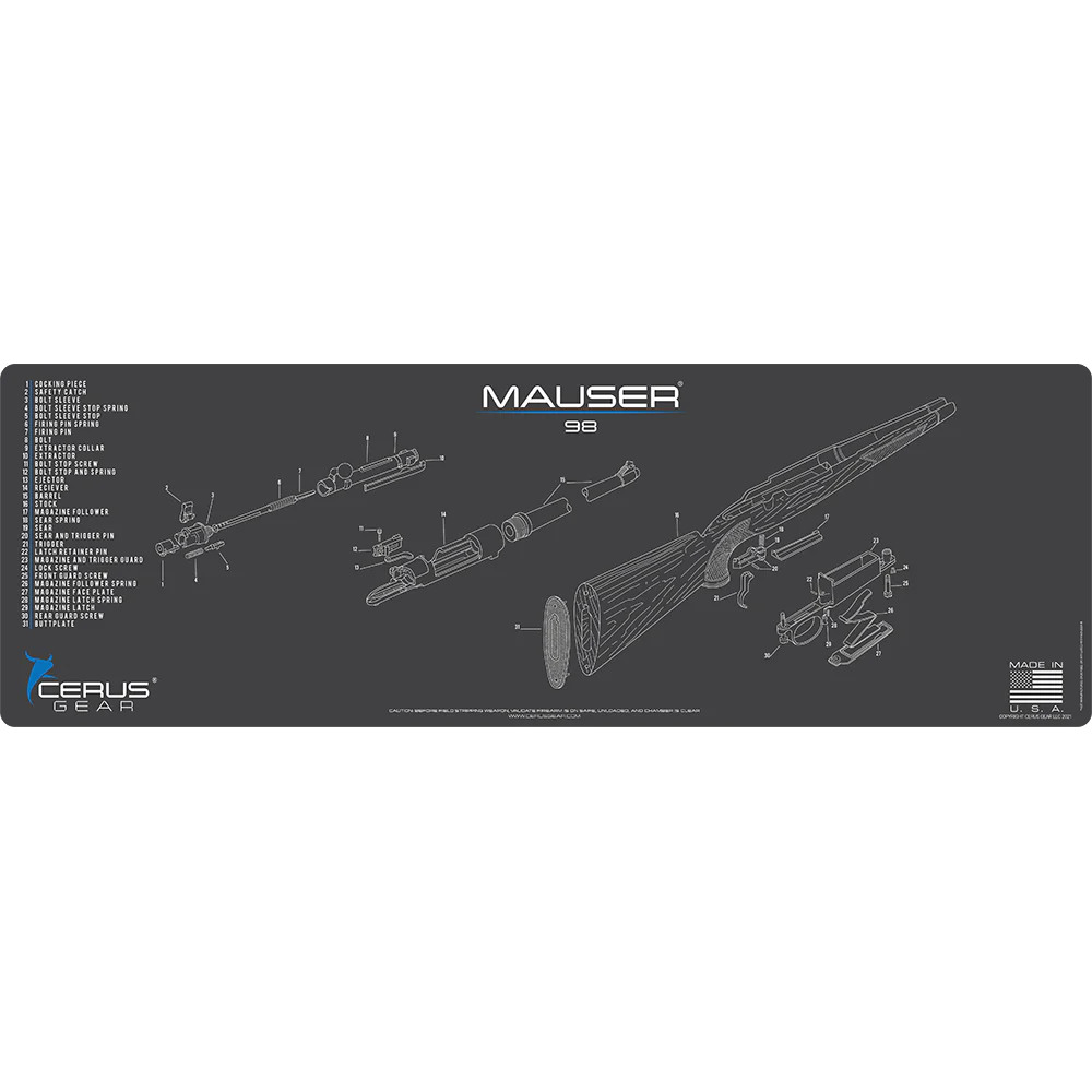 Podložka pro čištění zbraní MAUSER 98 SCHEMATIC RIFLE CHAR GRAY