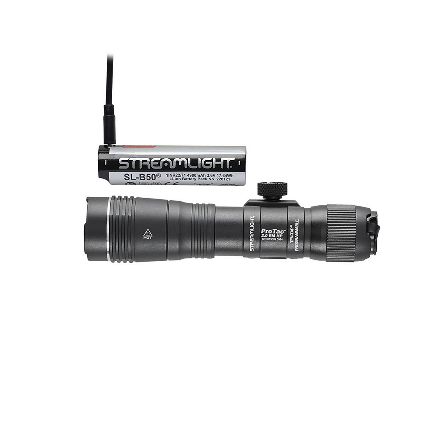 Taktická LED svítilna STREAMLIGHT ProTac 2.0 RailMount HP (2000lm, USB C nabíjení, aku. 4900mAh) s patním spínačem
