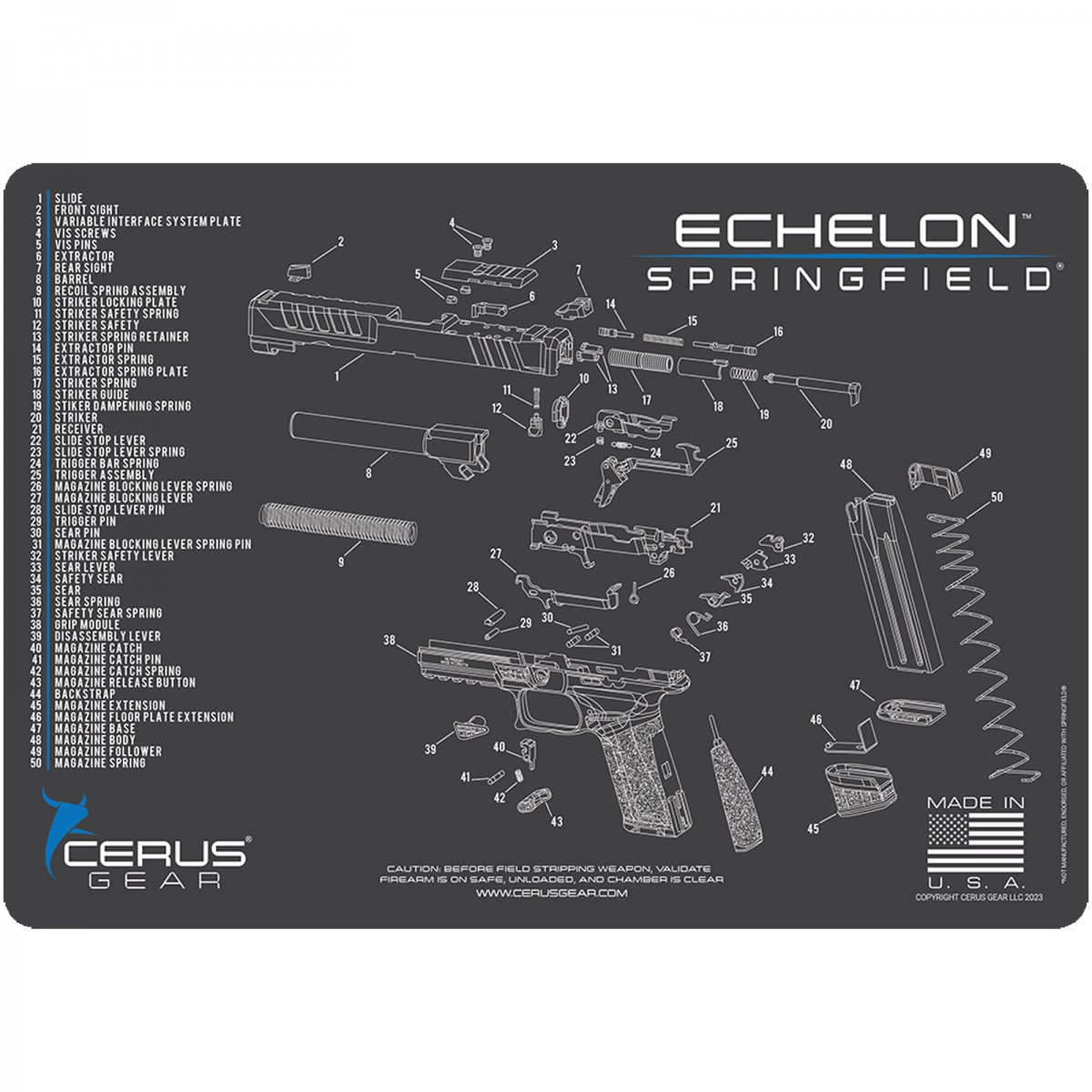 SPRINGFIELD ECHELON SCHEMATIC CHAR GRAY