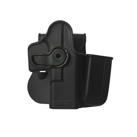 IMI Defense IMI-Z1023 GK3 Polymer Holster for Glock with Integrated Magazine Pouch – Black