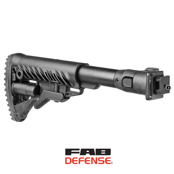 FAB M4-AKS P Folding Telescopic Stock for AKS-74U/KRINKOV - Black