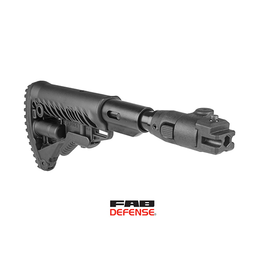 FAB M4-AKP-SB Folding Stock with Shock Absorber and Polymer Hinge for AK-47 - Black