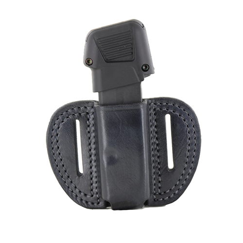 Vnější kožené pouzdro na 1 zásobník Glock 43 a dvěma průvleky - černé