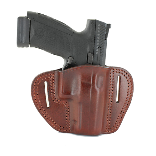 External Leather Belt Holster for CZ P-10 C - Brown