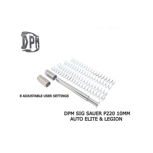 DPM Recoil Spring System for Sig Sauer P-220 10mm Auto Elite & Legion 5" Barrel (127.0mm) - 8 User-Adjustable Settings