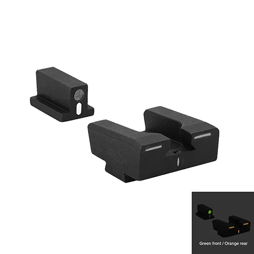 Meprolight ML-12224O - Tritium Sights for Glock 17/19 Mepro R4E Tru-Dot (Green Front and Orange Rear Sight)