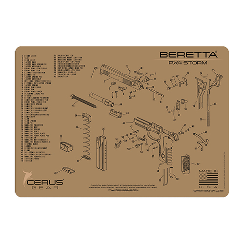 Cerus Gear Cleaning Mat for Beretta PX4 Pistols – Coyote