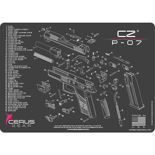 Cerus Gear Cleaning Mat for CZ P-07 Pistols – Pink