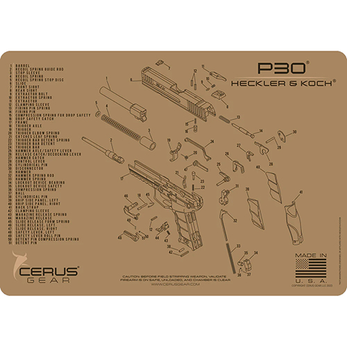 Cerus Gear HK P30 Schematic Handgun Mat – Coyote