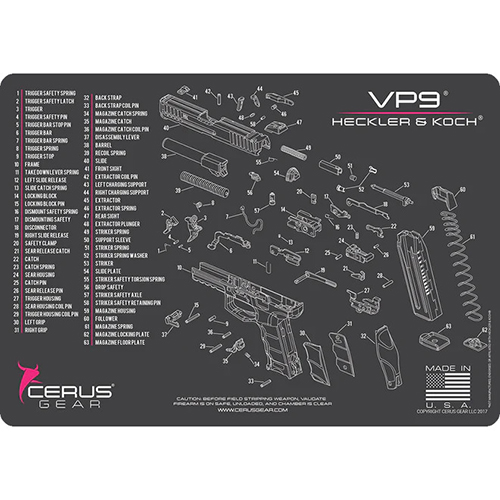 Podložka pro čištění zbraní HK VP9 SCHEMATIC PINK