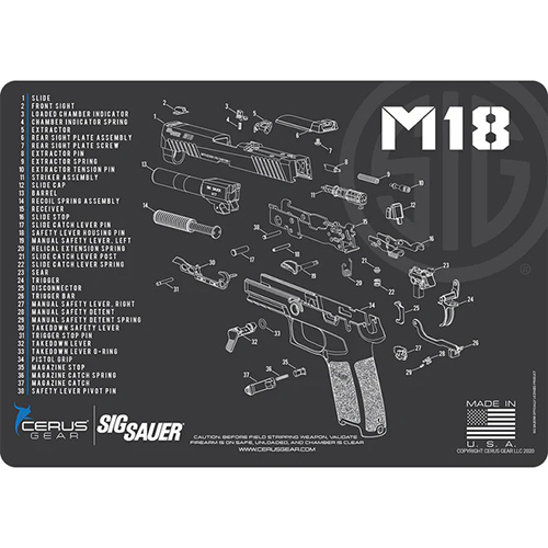 Podložka pro čištění zbraní LICENSED SIG M18 SCHEMATIC CHAR GRAY