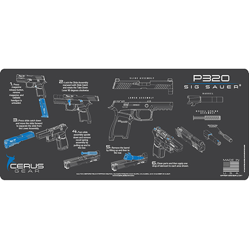 Podložka pro čištění zbraní SIG320 INSTRUCTIONAL 12"X27", CHAR GRAY