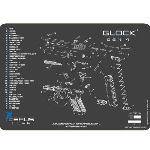 Podložka pro čištění zbraní GLOCK GEN 4 SCHEMATIC GREY