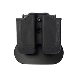 IMI Defense Polymer Double Magazine Pouch for Glock 17/19/etc., Beretta PX4 Storm, H&K P30/VP9 - Black