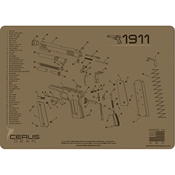 Podložka pro čištění zbraní 1911 SCHEMATIC COYOTE