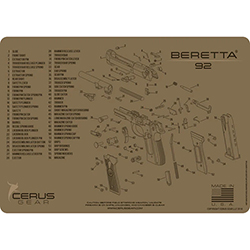 Podložka pro čištění zbraní BERETTA 92 SCHEMATIC COYOTE