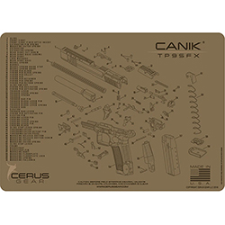 Podložka pro čištění zbraní CANIK TP9 SFX SCHEMATIC COYOTE