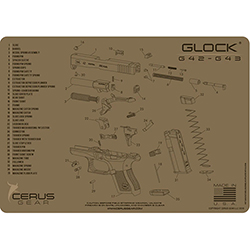 Cerus Gear Glock 42 Schematic Handgun Mat – Coyote