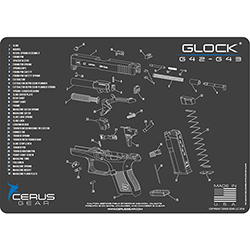 Cerus Gear Glock 42 Schematic Handgun Mat – Gray