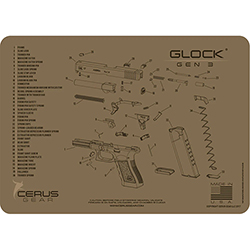 Cerus Gear Glock 3 Schematic Handgun Mat – Coyote