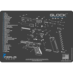 Cerus Gear Glock 3 Schematic Handgun Mat – Gray