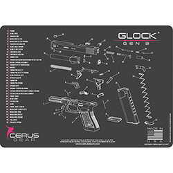 Cerus Gear Glock 3 Schematic Handgun Mat – Pink