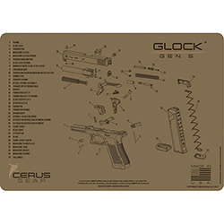 Cerus Gear Glock 5 Schematic Handgun Mat – Coyote