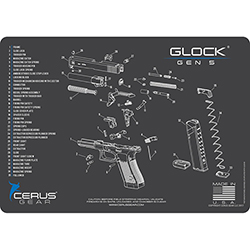 Cerus Gear Glock 5 Schematic Handgun Mat – Gray