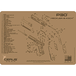 Podložka pro čištění zbraní HK P30 SCHEMATIC COYOTE
