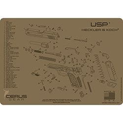 Podložka pro čištění zbraní HK USP SCHEMATIC COYOTE