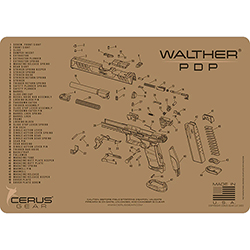 Podložka pro čištění zbraní WALTHER PDP SCHEMATIC COYOTE