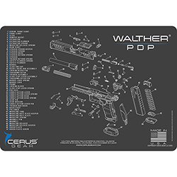 Podložka pro čištění zbraní WALTHER PDP SCHEMATIC CHAR GRAY
