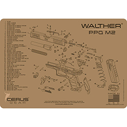 Podložka pro čištění zbraní WALTHER PPQ MOD 2 SCHEMATIC COYOTE