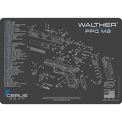 Podložka pro čištění zbraní WALTHER PPQ MOD 2 SCHEMATIC CHAR GRAY
