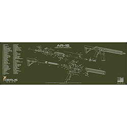Podložka pro čištění zbraní AR15 FREE FLOAT HANDGUARD SCHEMATIC OLIVE DRAB GREEN