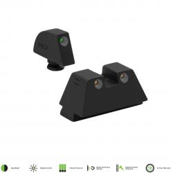 Tritiová mířidla pro Glock 17/19 Mepro Tru-Dot SUPPRESSOR - zelená / oranžová