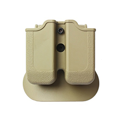 IMI Defense Polymer Double Magazine Pouch for Glock 17/19/etc., Beretta PX4 Storm, H&K P30/VP9 - Tan